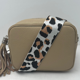 GEMMA Crossbody Leather Bag -  Taupe - Majestico Gifts